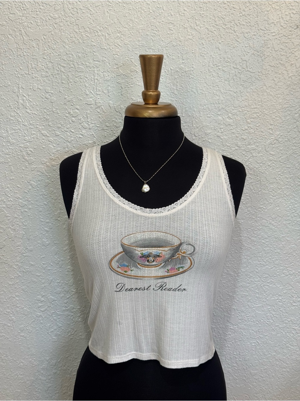 Bridgerton x Her Universe Dearest Reader Ribbed Tank Top Size Small